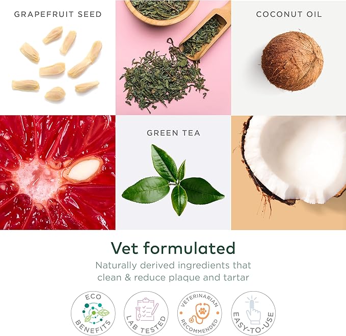 Dental Finger Wipes for Dogs - 50 Wipes - Vet Formulated Dog Dental Teeth Cleaning Wipes for Dogs - Pre-Soaked Oral Cleaning Pads - Reduces Plaque, Tartar & Dog Breath Freshener