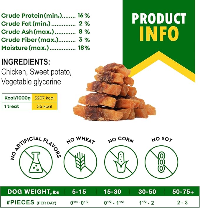 Beloved Pets Dog Treats Sweet Potato Wrapped with Chicken 10.6 oz & Pet Natural Chew - Grain Free Dried Snacks in Bulk - Best Twists for Training Small & Large Dogs - Made for USA