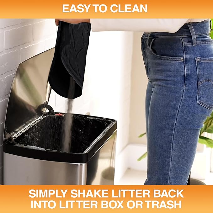 Neater Pets Neater Mat Cat Litter Rug, Thick & Durable Cat Mat for Litter Box, Trapper Pad Catches Mess to Protect Indoor Floors, Soft on Kitty Paws, Anti-Skid Grip Backing, Easy to Clean, Black