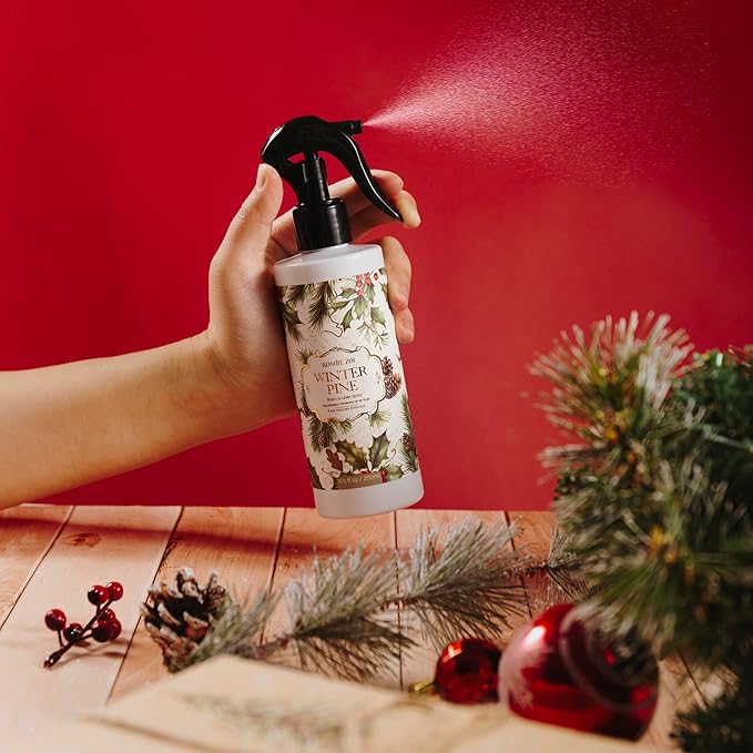 Romiie Zoi Christmas Linen & Room Air Freshener Spray Room Mist- Winter Pine - Infused with Sweet Pine Aroma- 250ml / 8.5 FL OZ.