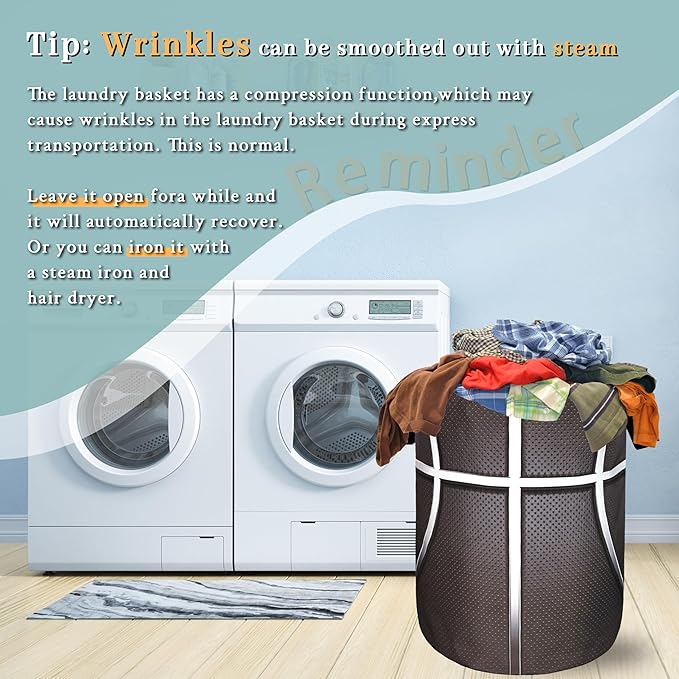 Basketball Texture Laundry Hamper Funny Ball Laundry Basket With Handles Foldable Oxford Cloth Sports Theme Tote Bag Clothes Toy Storage Bucket 18.9" x16.5" For Bathroom/Laundry/Bedroom