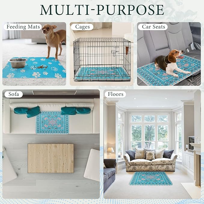 Homimp Washable Pee Pads for Dogs, 4 Pack Reusable Puppy Pads, Absorbent and Leakproof Dog Pee Pads, Non Slip Puppy Training Pads, Pet Mat for Floor, Crate, Couch, Whelping, 18"x24"