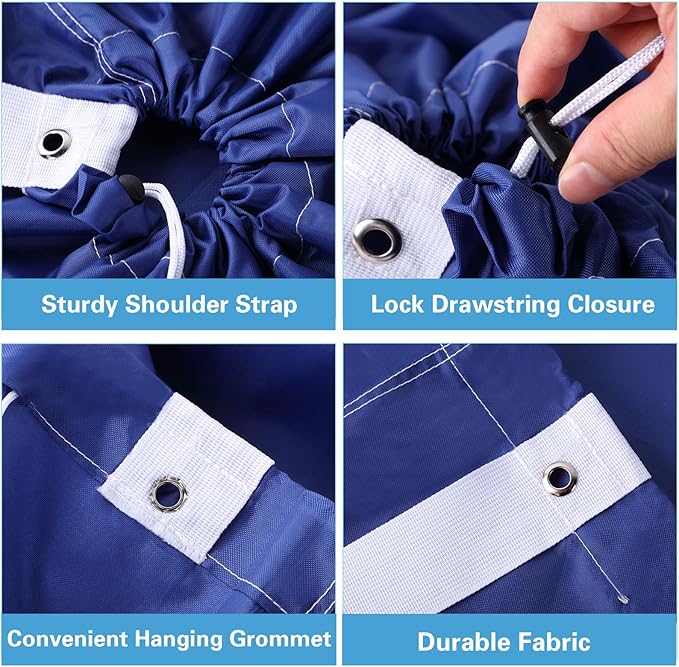 10 Pcs Nylon Extra Large Laundry Bag with Strap Travel Laundry Bags with Drawstring Closure Portable Cloth Bag for College Dorm Apartment Dwellers(Dark Color,27 x 13 Inch)