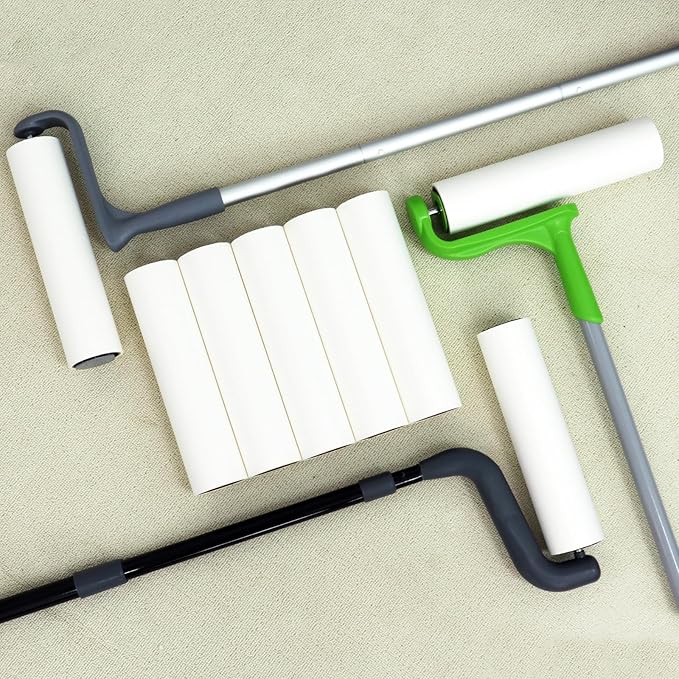 10 inch Mega Lint Roller Refills Compatible with Evercare Layers Smart Design Large Floor Lint Rollers Extreme Stick 10'' Wide Sticky Roller Refills 60 Sheets per Roll 5 Pack Total 300 Sheets