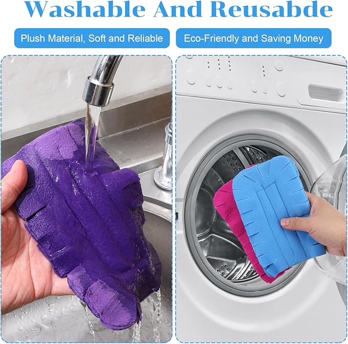 10 PCS Duster Refill Fleece Refills Hand Dusters Cleaning Reusable Duster Pads Washable Dusters for Cleaning Ceiling Fan Hardwoods Window Kitchen Floor, Rainbow Colors (Bright Color)