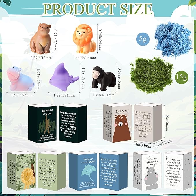 100 Set Employee Appreciation Gifts Bulk Coworkers Thank You Desk Pets Holiday Small Cute Emotional Support Resin Ornaments Card Box for Women Men Adults Office (Bear)