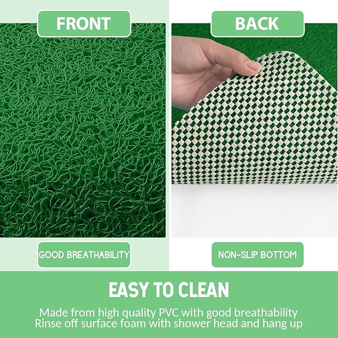 Non-Slip Bathtub Mat, Anti Slip Shower Mat, Fast Drying Bathtub Mats, Foot Scrubber Mat, Anti Slip Mat for Tub, Floor, Bathroom, Kitchen, Home, Hotel (Dark Green 24"×24")