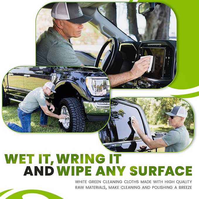 1-Pack Reusable Cleaning Cloth for Streak-Free Windows, Mirrors & All-Purpose Cleaning – Chemical-Free, Absorbent, Non-Abrasive, 16" x 16" White Cleaning Rag, Made in The USA