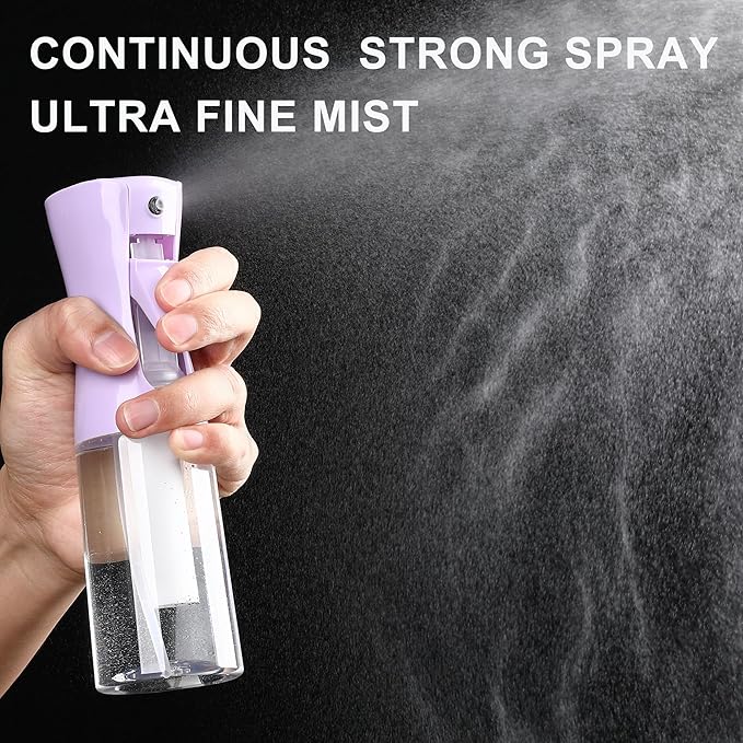 hair spray bottle, ultra-fine spray continuous spray bottle (200ml/6.8oz), used for hair design, vegetation, cleaning and skin care - empty, reusable (Purple)