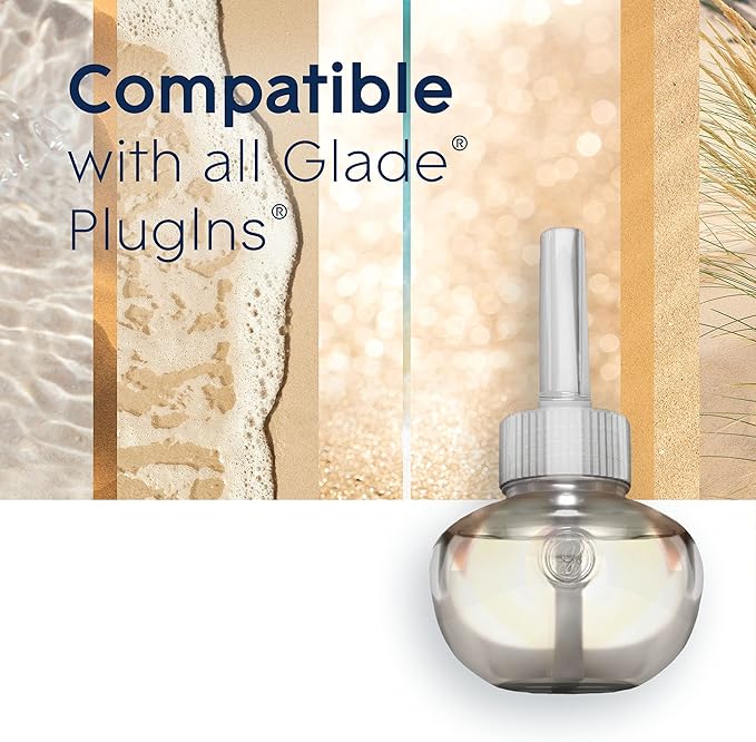 Glade PlugIns Refills Air Freshener, Scented and Essential Oils for Home and Bathroom, Aqua Waves, 3.35 Fl Oz, 5 Count