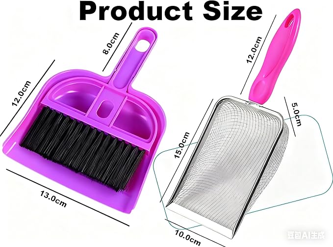 2Pcs Hamster Poop Scoop, Scooper for Hamster Sand Dish, Cleaning Supplies for Hamster, Hermit Crab & Reptile (Pink)