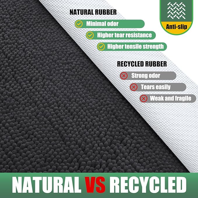 IM HOME Chenille Absorbent Outdoor Doormat 48" x 30", Washable Muddy Door Mats for Dog Non Slip Indoor Doormat Dog Mat for Muddy Paw Front Inside Doormats for Entryway Dark Grey