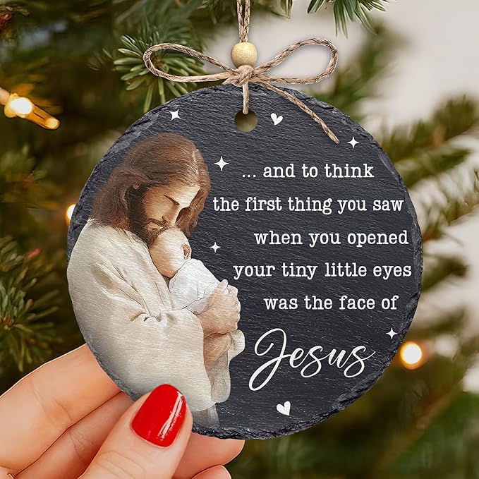 Hyturtle Miscarriage Ornament for Loss of Baby Memorial Gift, Infant Memorial Christmas Ornaments, Sympathy Gift for Stillbrith – 4 Inch Stone Ornament Memorial 6