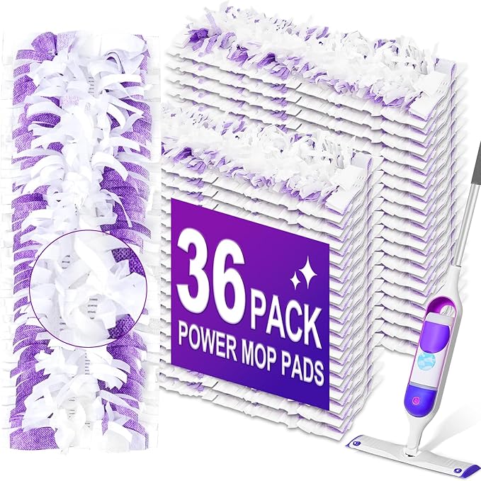 36 Count Power Mop Pads Refills for Swiffer Power Mop Pads,Compatible with Swiffer Power Mop Refills Replacement Disposable Power Mopping Pads Refills for Multi-Surface Floor Cleaning