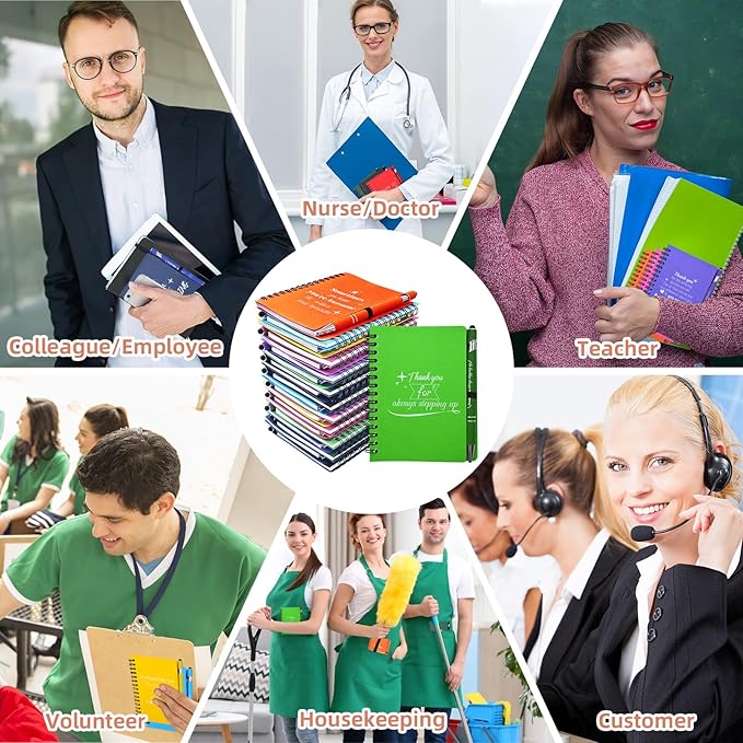 40 Sets/80 Pcs Employee Appreciation Gifts Bulk, Inspirational Notebooks with Motivational Pens for Staff, Thank You Gifts for Coworkers, Teachers,Team ,Nurse, DSP, Housekeeping, Office, School