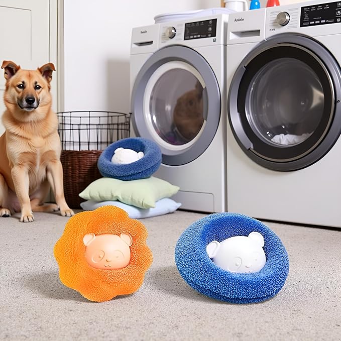 3Pcs Mix Colors Reusable Hair Remover for Washing Machine and Dryer - Laundry Ball Catcher for Clothing, Dog, Cat, Pet Lint Removal