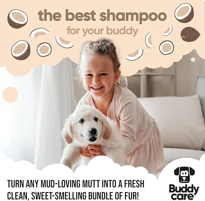 2in1 Dog Shampoo & Conditioner by Buddycare | Coconut Scented | with Aloe Vera and Pro Vitamin B5 (50.72oz)