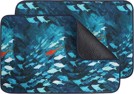 IEUUMLER Washable Pee Pads for Dogs, 2 Pack Reusable Waterproof Puppy Pads, Non-Slip Super Absorbent Training Pad for Playpen Crate Bed EU012