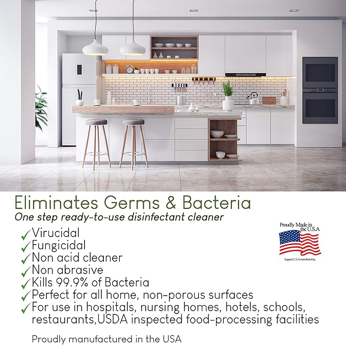 In-Cide Hospital Grade Disinfectant Spray - EPA Registered Cleaner Kills 99.9% MRSA, Norovirus - Medical Grade for Home Office Clinic - Fresh Scent - 1 Gallon + 32oz Bundle