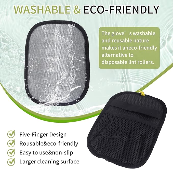 2 Pcs Pet Hair Removal Glove, Magic Brush Electrostatic Pet Hair Remover Glove, Reusable Dog Cat Hair Fur Remover Mitt, Pet Grooming Cleaning Gloves, Pet Hair Cleaner Removal Tool for Couch, Carpet