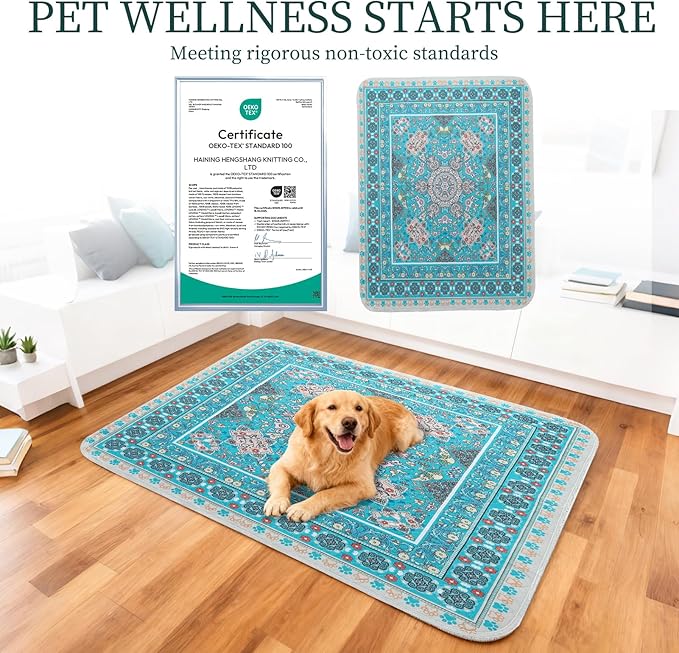 Homimp Washable Pee Pads for Dogs, Extra Large Reusable Puppy Pads Waterproof, Absorbent and Leakproof Dog Pee Pads, Non Slip Puppy Training Pads, Pet Mat for Floor,Crate,Couch,Whelping, Blue,36"x72"