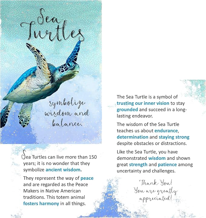 Smiling Wisdom - 10 Bulk Gifts - Employee Staff Appreciation Greeting Cards and Yak Bone Turtle Gift Sets - Women Men - 30pcs - Sea Turtle Wisdom White and Black