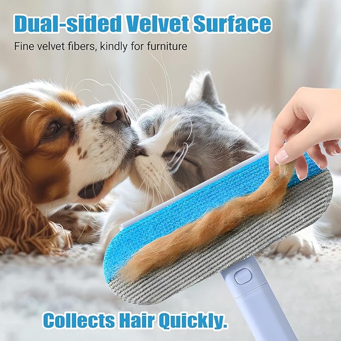 2 Pieces of Pet Hair Removal Brush, Cat Hair Remover Furniture, para Gatos Quita Pelo Reusable, Washable for Gentle Cleaning of Sofas, Carpets, Clothes, Bedding