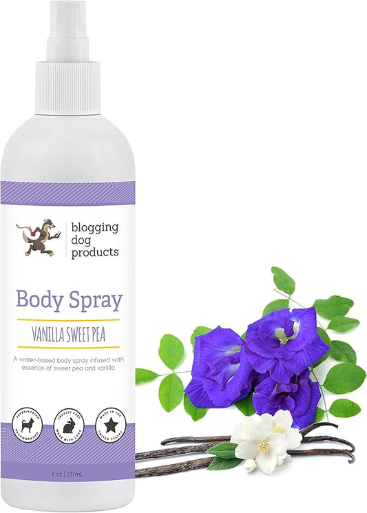 Dogs deodorizing spray - long-lasting dog cologne & pet odor eliminator - vanilla sweet pea scented pet perfume for smelly doggies - safe, refreshing grooming spray