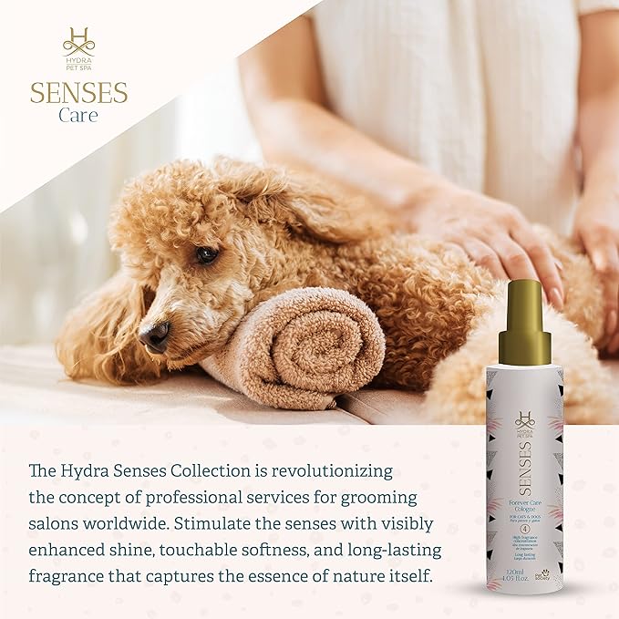 Hydra Senses Forever Care Cologne, Finishing Cologne for Dogs and Cats, Pet Grooming Spray, 4.05 Ounces
