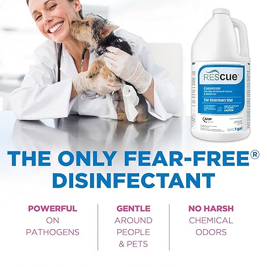 REScue One-Step Disinfectant Cleaner & Deodorizer – For Veterinary Use, Animal Shelters, Pet Foster Homes, Kennels, Litter Box, Concentrate – 1 Gallon