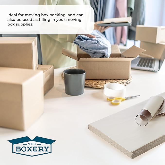 The Boxery Newsprint-Packing Paper Sheets for Moving (400 Sheets) 24"x 36"|Wrapping Paper, Newsprint Paper, Shipping & Moving Supplies, Packing Materials, Paper Wrap