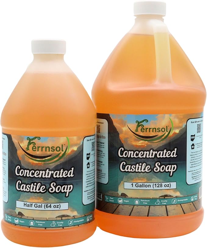 1 Gallon Concentrated Castile Gel Soap – Unscented, Fragrance-Free – Ultra Thick Natural Cleaner for Hands, Laundry, and Surfaces – Biodegradable – 128oz Refill