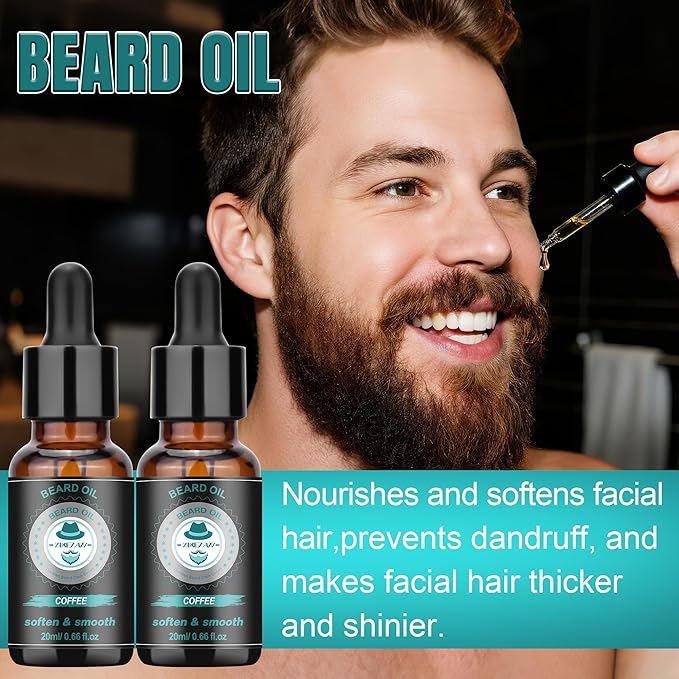 XIKEZAN Beard Care & Grooming Sets w/2 Pack Beard Oils, Conditioner, Wash, Balm, Wash, Scissors, Brush, Comb, Stocking Stuffers for Men Him Valentines Fathers Gifts for Dad,Christmas Gifts