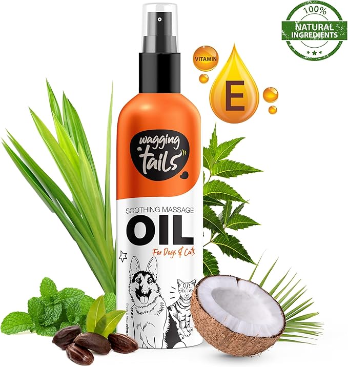 Wagging Tails 5 in 1 Grooming Kit for Pets | Shampoo 6.76 fl oz + Dry Bath 6.76 fl oz + Massage Oil 6.76 fl oz + Paw Butter 1.76 fl oz + Paw Spray 3.38 fl oz | Natural Ingredients| Ideal Gift for Pets