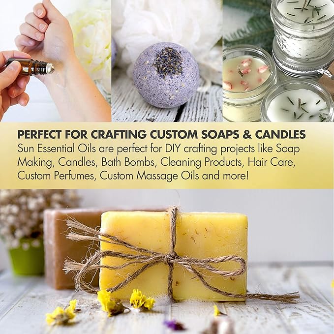 Sun Essential Oils - Roman Chamomile Essential Oil (4 oz) for Diffuser, Skin, Body, Face, Aromatherapy Massage & Humidifier, Scent for Soap, Candle, Shampoo & Lotion Making at Home