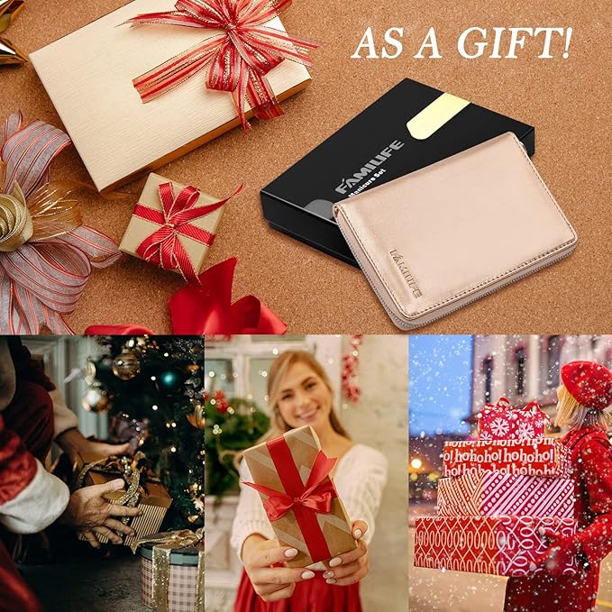 FAMILIFE Gifts for Women, Manicure Set Professional Manicure Kit 11 in 1 Nail Kit Nail Clippers Tools Stainless Steel with Rose Gold Leather Case Travel Sets