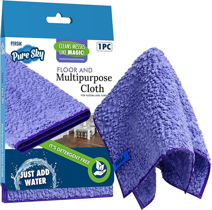 Pure-Sky Magic Deep Clean Cleaning Cloth – JUST ADD Water No Detergents Needed - Multipurpose Ultra Microfiber Cloth - Stick-Attachable for Mop, or as Handheld Microfiber Towels to Clean Any Surfaces
