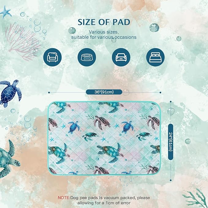 IEUUMLER Washable Pee Pads for Dogs, 2 Pack Reusable Waterproof Puppy Pads, Non-Slip Super Absorbent Dog Training Pad for Playpen Crate Bed EU012