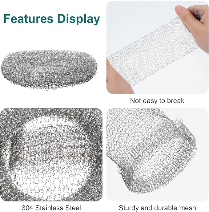 72 Pcs Stainless Steel Lint Traps for Washing Machine, Silver Laundry Mesh Washer Drain Hose Filter Snare with 72 Pcs Cable Ties