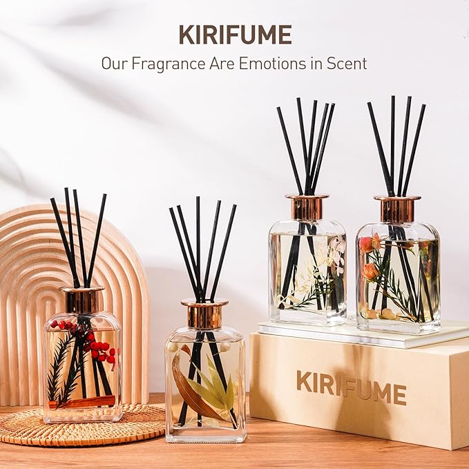 Peony Blossom Botanical Essential Oil Reed Diffuser Set/6.7oz/Peony, Ruscus, and Hydrangea/Decorative Air Freshener/Home, Office, Room Décor/Aromatherapy Gift/Home Fragrance