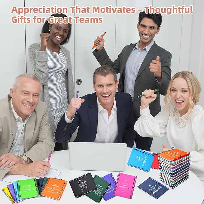 200 Sets/400 Pcs Employee Appreciation Gifts Bulk, Inspirational Notebooks with Motivational Pens for Staff, Thank You Gifts for Coworkers, Teachers,Team ,Nurse, DSP, Housekeeping, Office, School