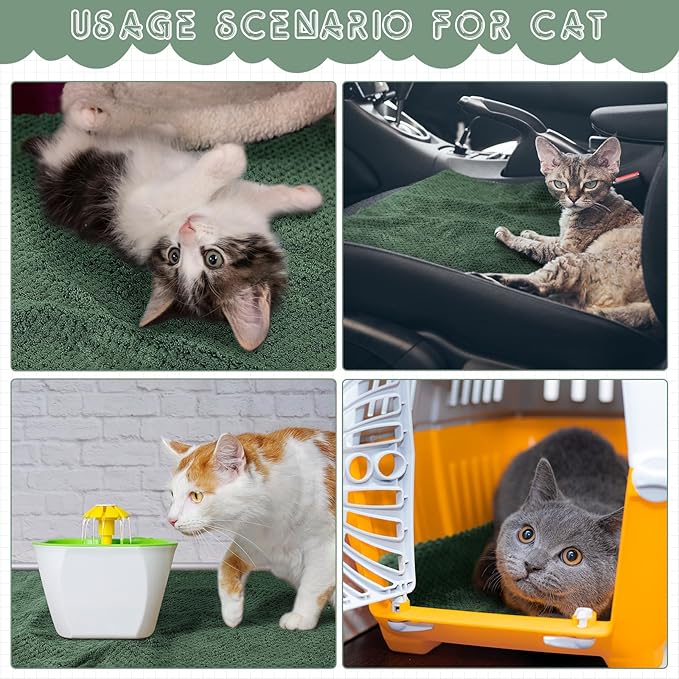 Vitalcozy 10 Pcs Guinea Pig Cage Liners Washable Rat Bedding for Guinea Pigs Controlling Absorbent Waterproof Pee Pads Blanket for Rabbits Hamster Small Animals Chinchilla(18 x 24 Inch,Dark Green)