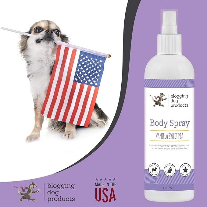 Dogs deodorizing spray - long-lasting dog cologne & pet odor eliminator - vanilla sweet pea scented pet perfume for smelly doggies - safe, refreshing grooming spray