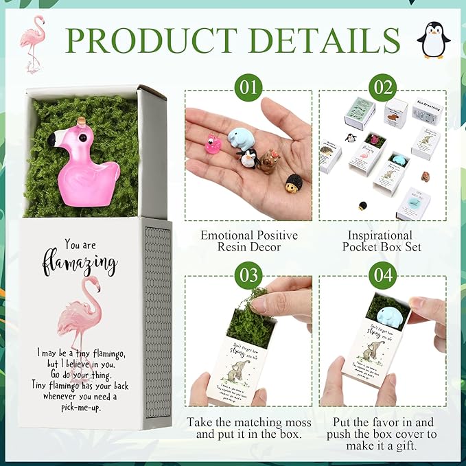 25 Set Employee Appreciation Gifts Bulk Coworkers Thank You Desk Pets Holiday Small Cute Emotional Support Resin Ornaments Card Box for Women Men Adults Office (Capybara)