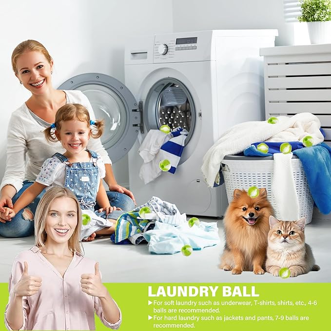 12 Pcs Pet Hair Remover for Laundry, Pet Hair Catcher, Washing Balls, Reusable Washing Machine Lint Paw Hair Catcher, Lint Balls for Washing Machine Dryer (Green)