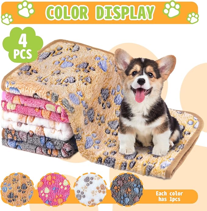 4Pack Soft Guinea Pig Bedding Blankets Washable Small Animal Fleece Cage Liners Reusable Pet Pee Pad Sleep Mat Pad Cover for Hamster Chinchilla Rabbit Hedgehog Dog Cat Essentials (30×42 Inch)