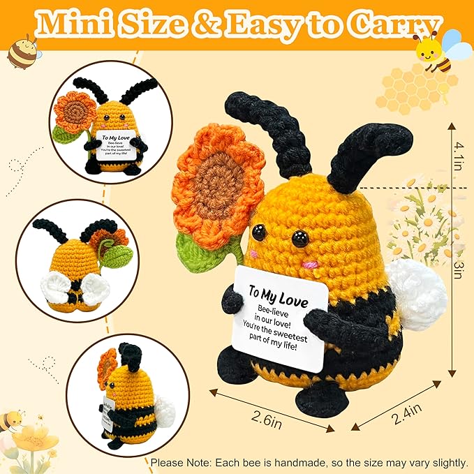 Funny Christmas Valentines Gifts for Her Him - to My Love Birthday Thanksgiving for Wife Husband Girlfriend Boyfriend Couples, Emotional Crochet Bee Decor Christmas Stocking Stuffers