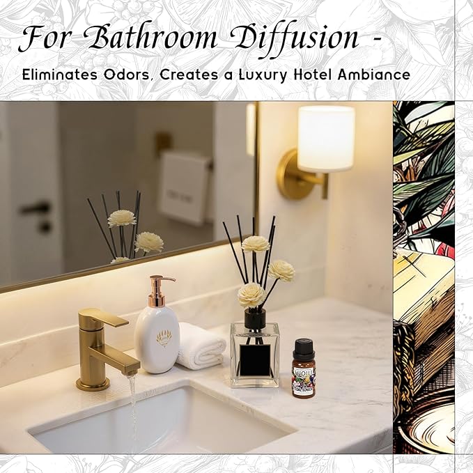 HIQILI Diffuser Oil for Humidifier & Reed Diffusers, Suitable for Home and Other Scenarios, Long Lasting Scent - Tidal Sonata, 0.34 Fl Oz