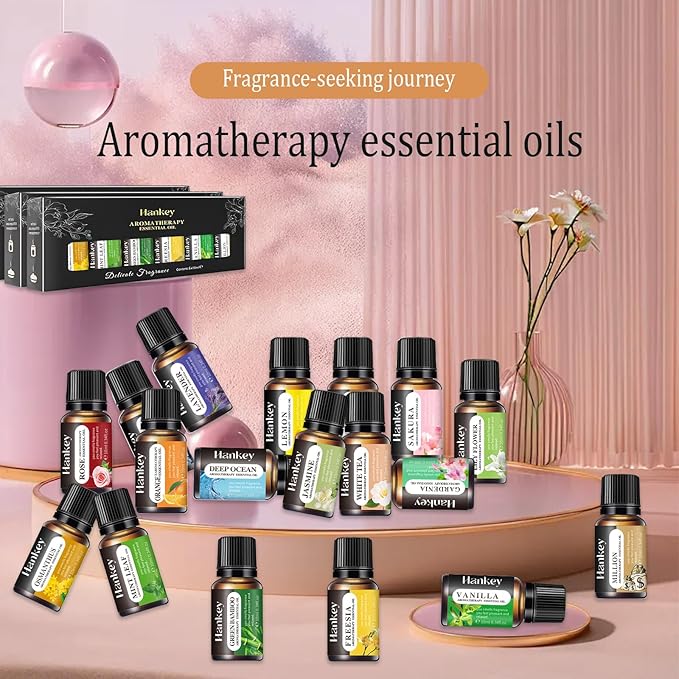 Luxury Essential Oils Set 18x10ml - 18 Blends for DIY, Gifts & Aromatherapy at Home