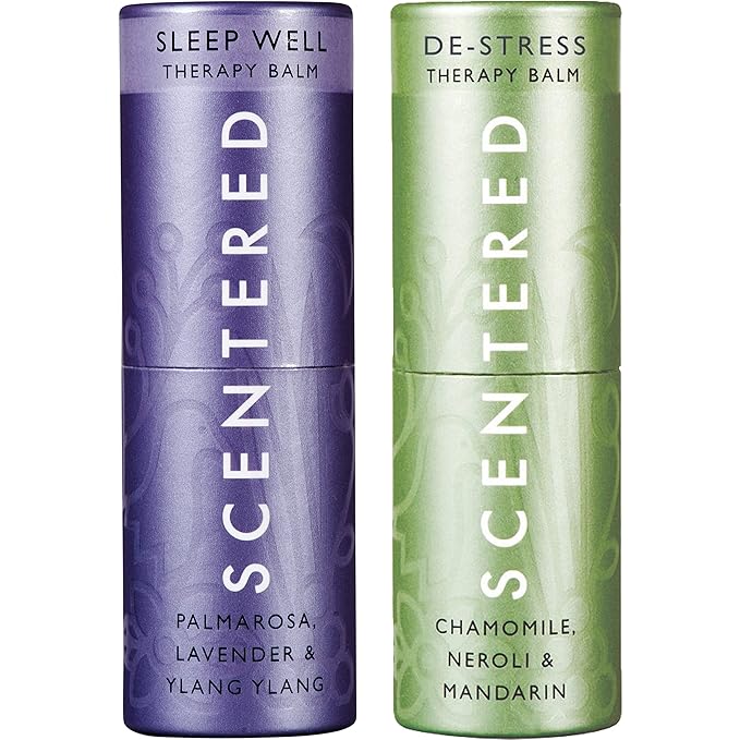 Scentered Sleep & Stress-Relief Aromatherapy Balm Gift Set – Essential Oil Roll On Balms for Relaxation & Rest – Sleep Well & De-Stress – Self-Care Reaxation Gift for Women